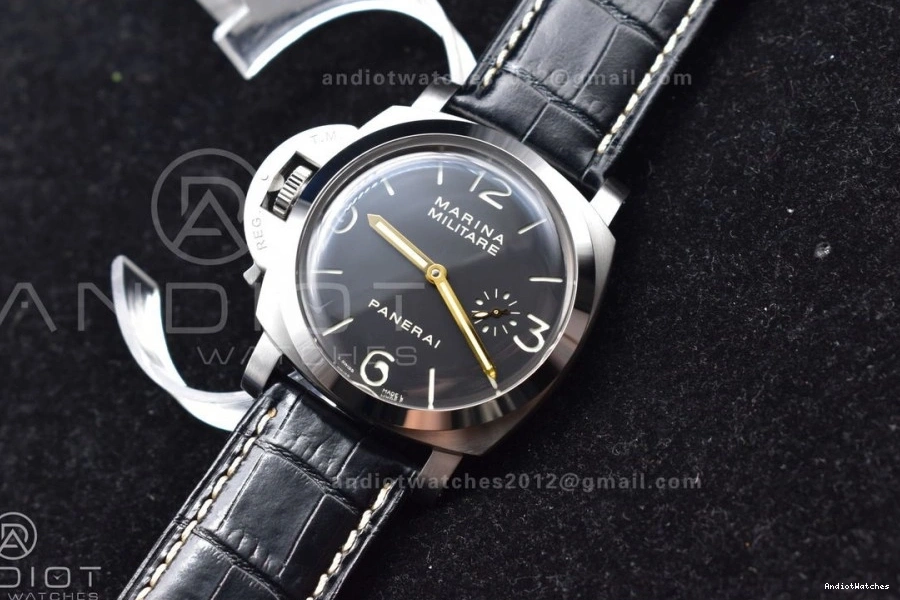 Black Trendy PAM217 XF Dial on Best Superlumed with Leather H A6497 993 1:1 Y-Incabloc Strap Edition 0323